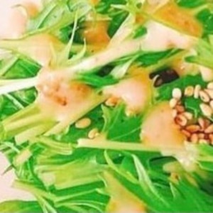 水菜とレンコンとツナの胡麻マヨサラダ☆